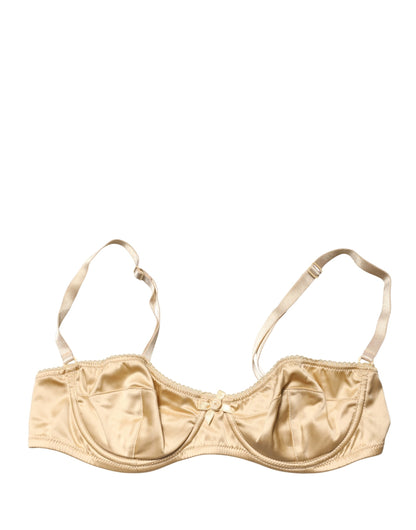 Beige Semi-Pad Underwire Balconette Bra Underwear