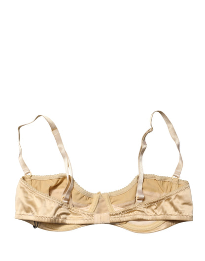 Beige Semi-Pad Underwire Balconette Bra Underwear