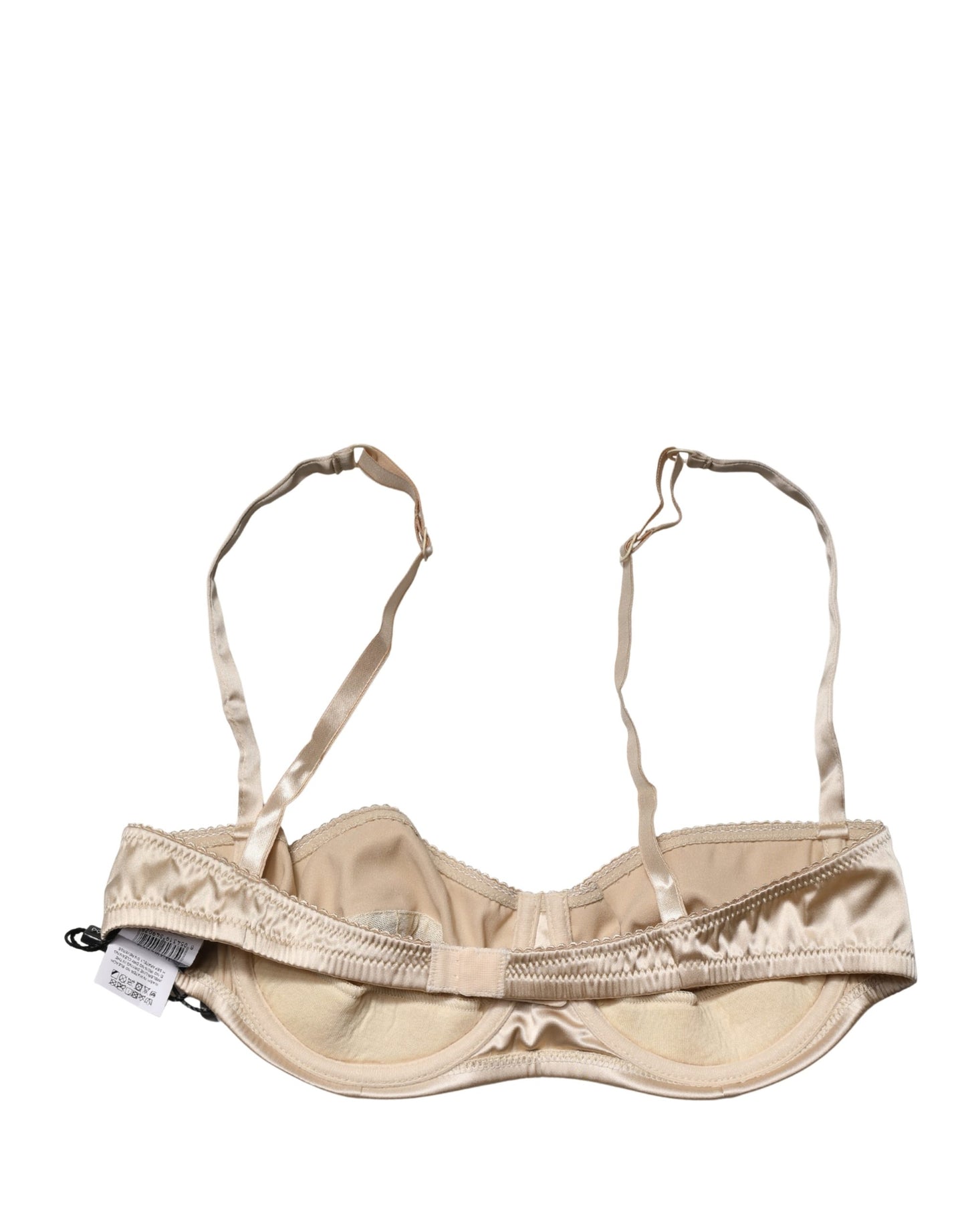 Beige Semi-Pad Underwire Balconette Bra Underwear