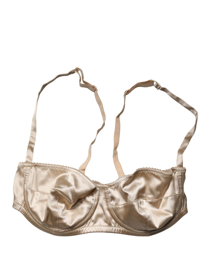 Beige Semi-Pad Underwire Balconette Bra Underwear