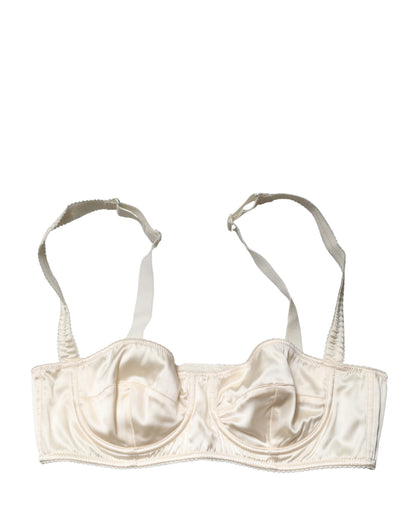 Off White Semi-Pad Underwire Balconette Bra Underwear