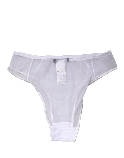 White Sheer Silk Stretch High Brief Underwear