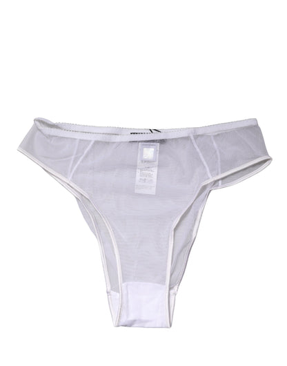 White Sheer Silk Stretch High Brief Underwear