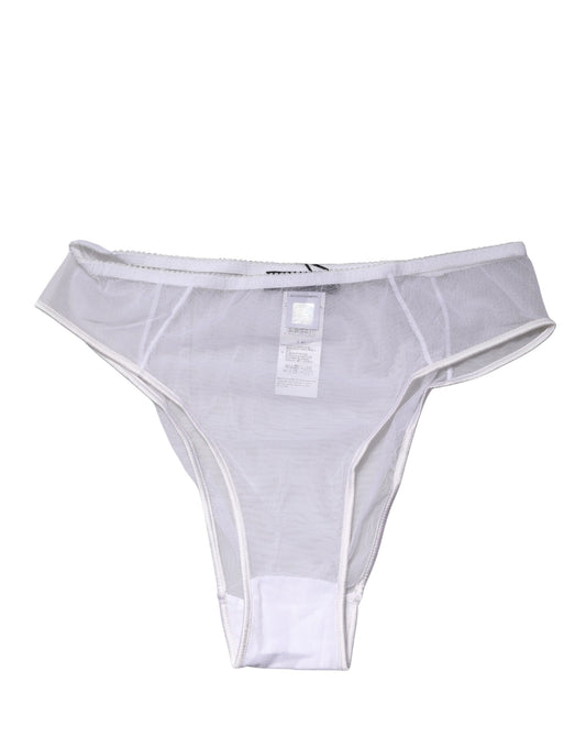 White Sheer Silk Stretch High Brief Underwear