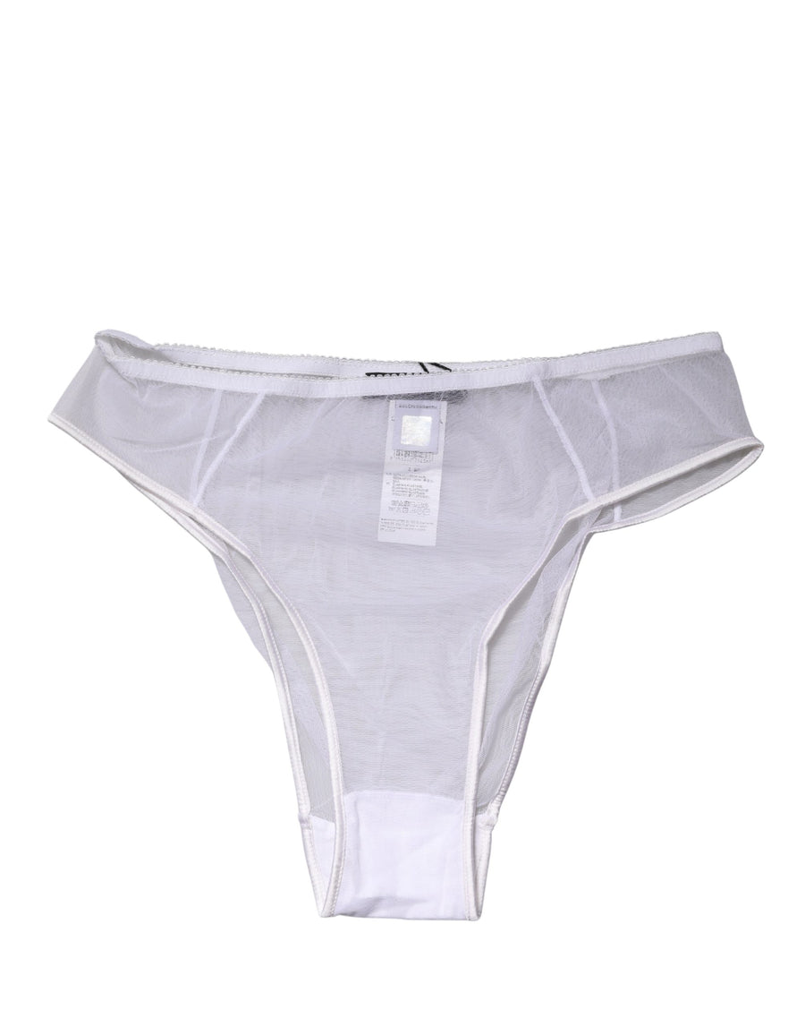 White Sheer Silk Stretch High Brief Underwear