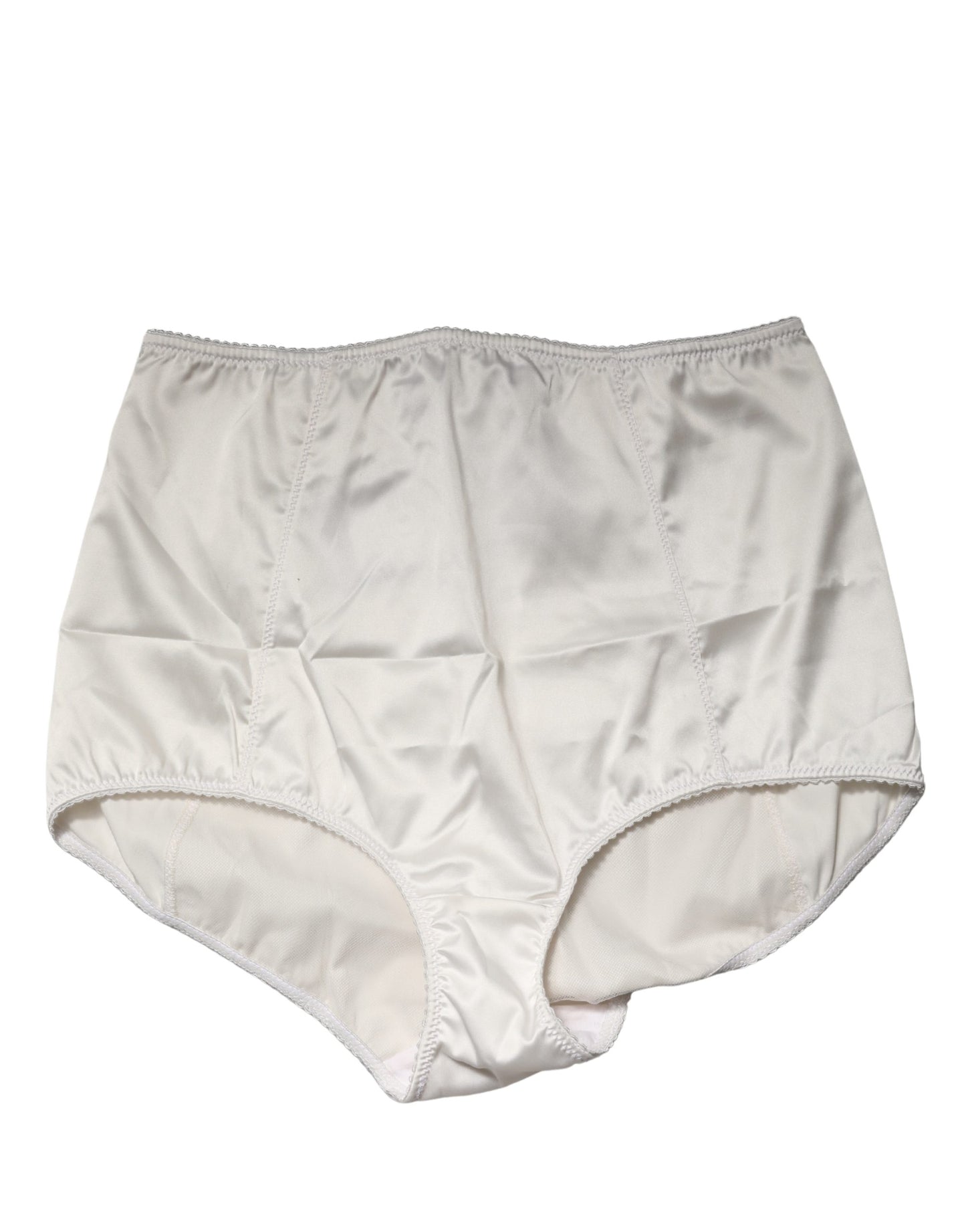 White Silk Blend High Waist Girdle Panty Underwear