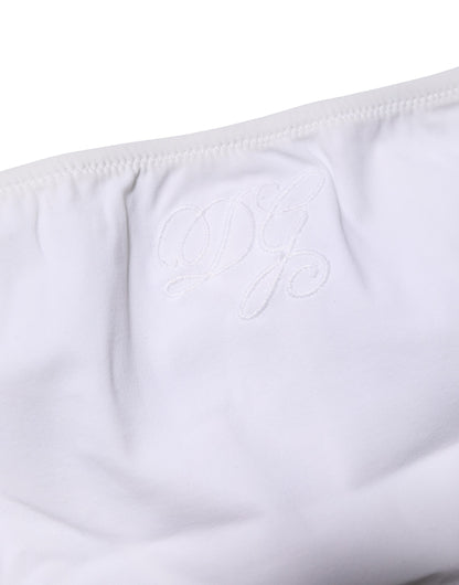 White Nylon Stretch Mid Waist Brief Panty Underwear