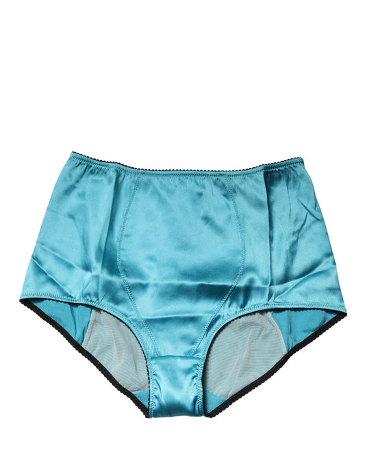 Blue Silk Blend High Waist Girdle Panty Underwear
