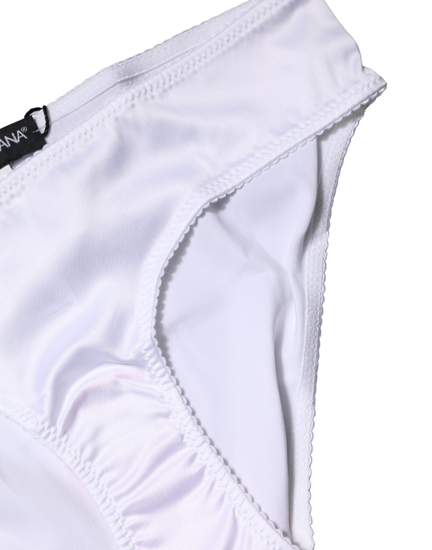 White Silk Stretch Mid Waist Brief Panty Underwear