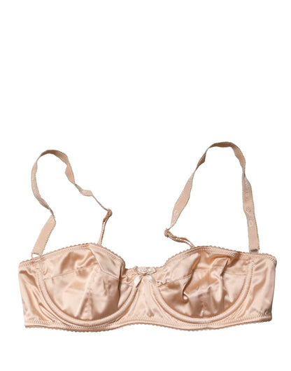 Beige Semi-Pad Underwire Balconette Bra Underwear