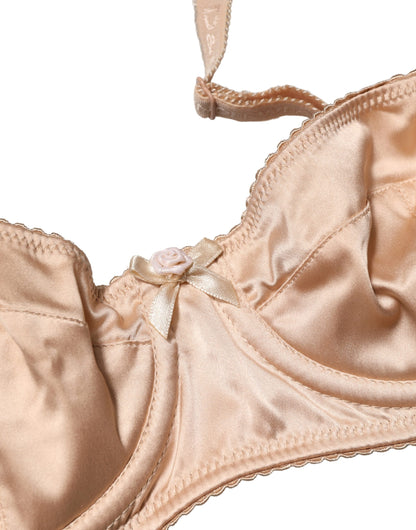 Beige Semi-Pad Underwire Balconette Bra Underwear
