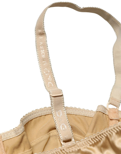 Beige Semi-Pad Underwire Balconette Bra Underwear
