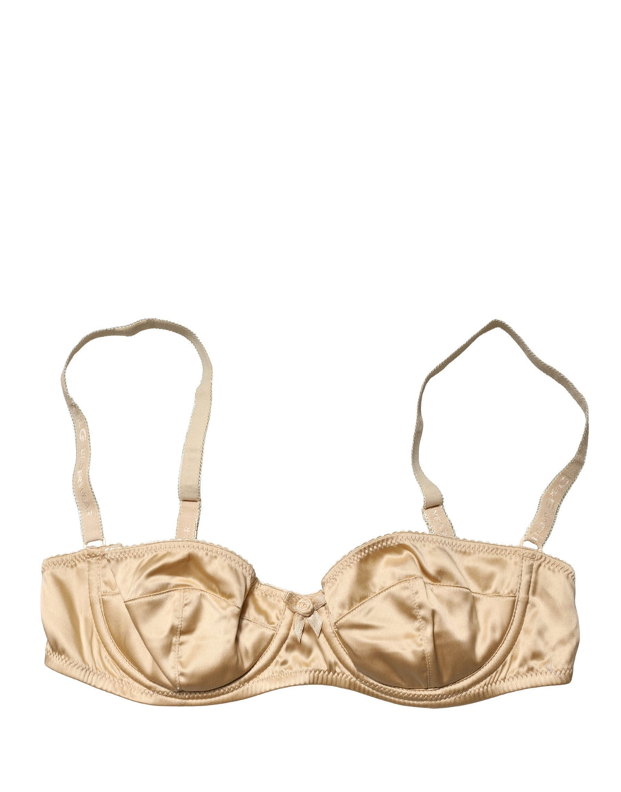 Beige Semi-Pad Underwire Balconette Bra Underwear