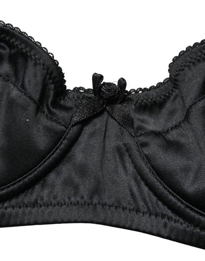 Black Semi-Pad Underwire Balconette Bra Underwear