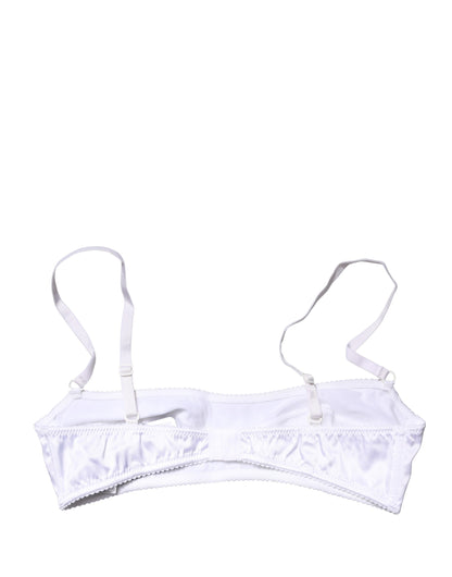 White Semi-Pad Underwire Balconette Bra Underwear