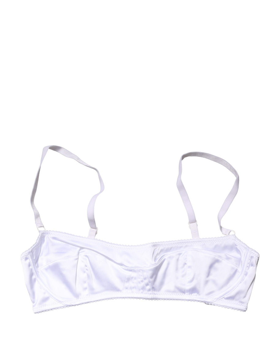 White Semi-Pad Underwire Balconette Bra Underwear