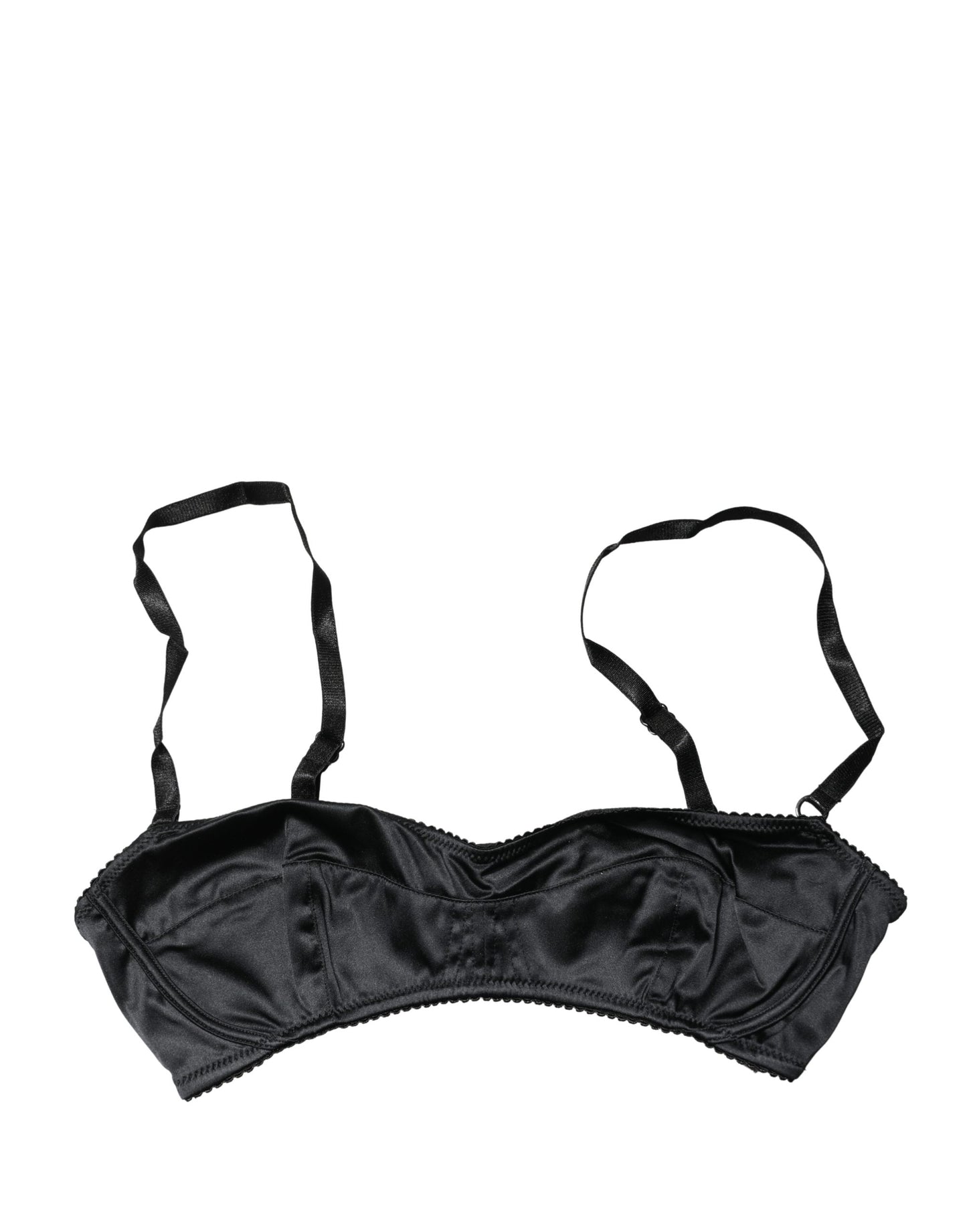 Black Semi-Pad Underwire Balconette Bra Underwear