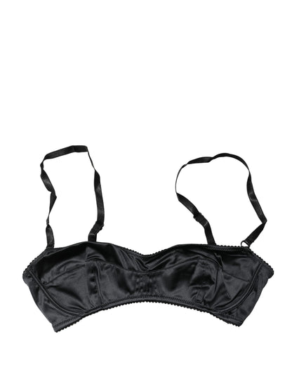 Black Semi-Pad Underwire Balconette Bra Underwear
