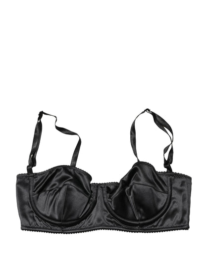 Black Semi-Pad Underwire Balconette Bra Underwear