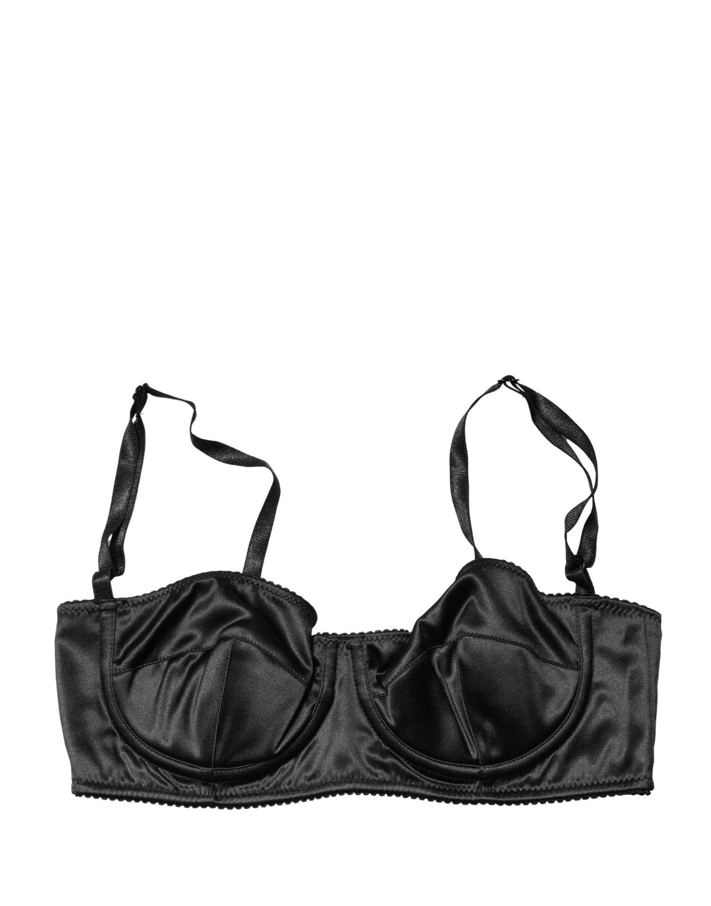 Black Semi-Pad Underwire Balconette Bra Underwear
