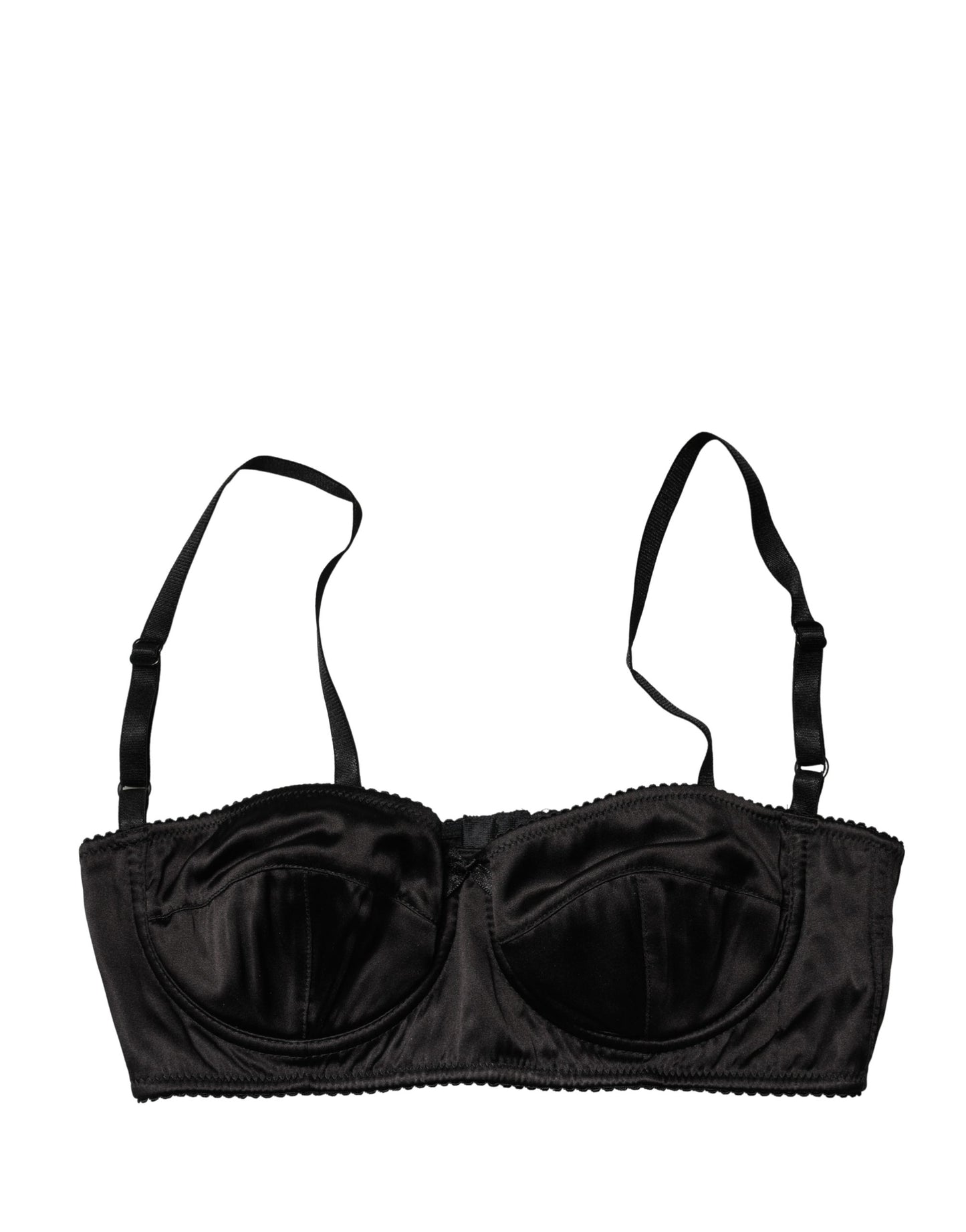 Black Semi-Pad Underwire Balconette Bra Underwear