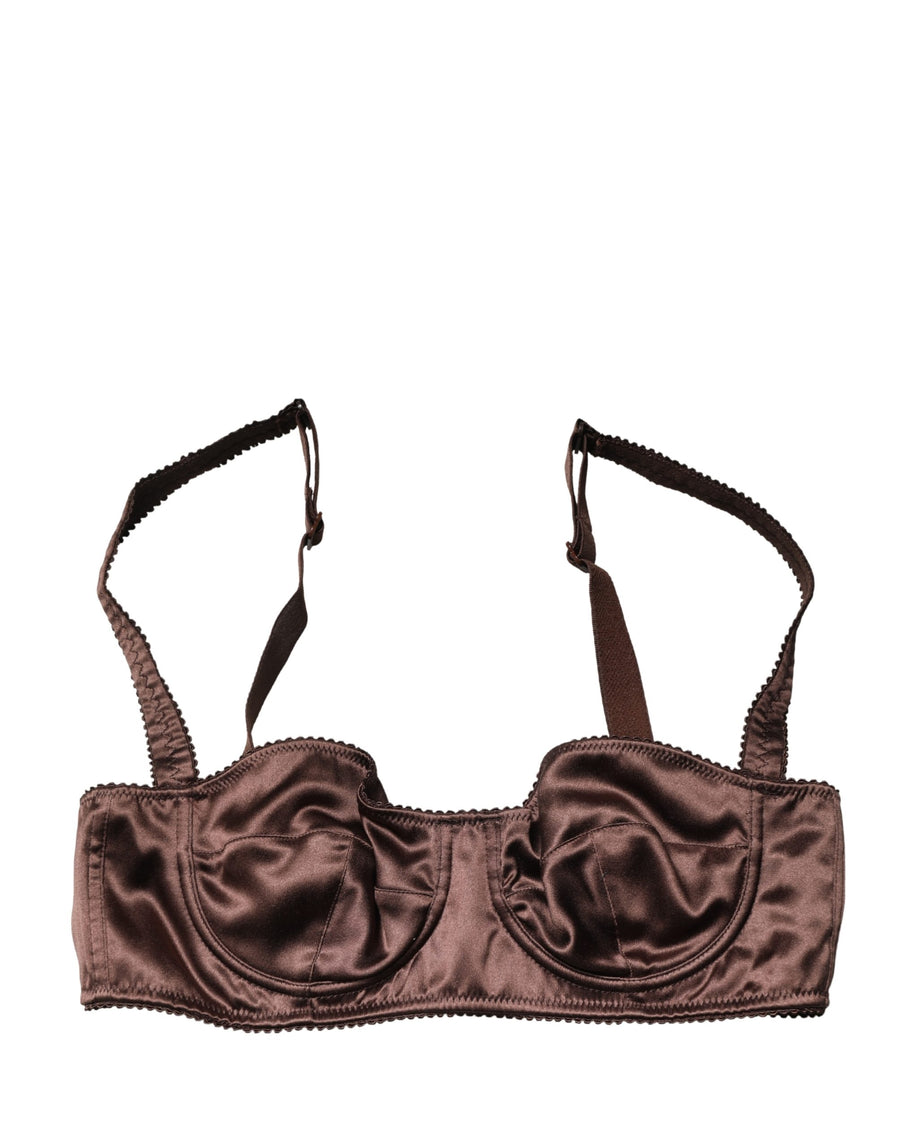 Brown Semi-Pad Underwire Balconette Underwear