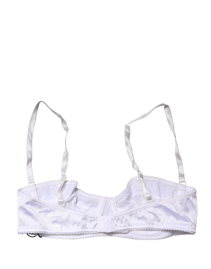 White Semi-Pad Underwire Balconette Bra Underwear