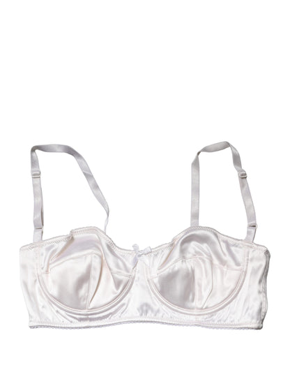 White Semi-Pad Underwire Balconette Bra Underwear