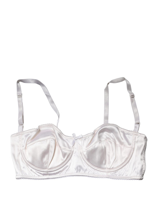 White Semi-Pad Underwire Balconette Bra Underwear