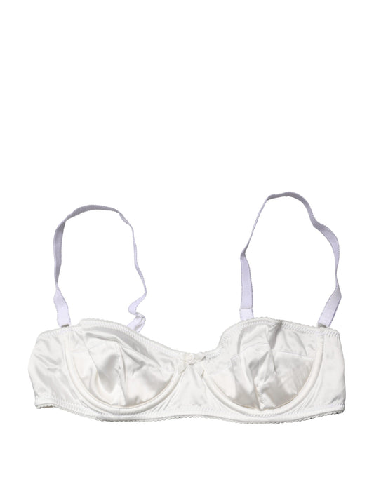 White Semi-Pad Underwire Balconette Bra Underwear