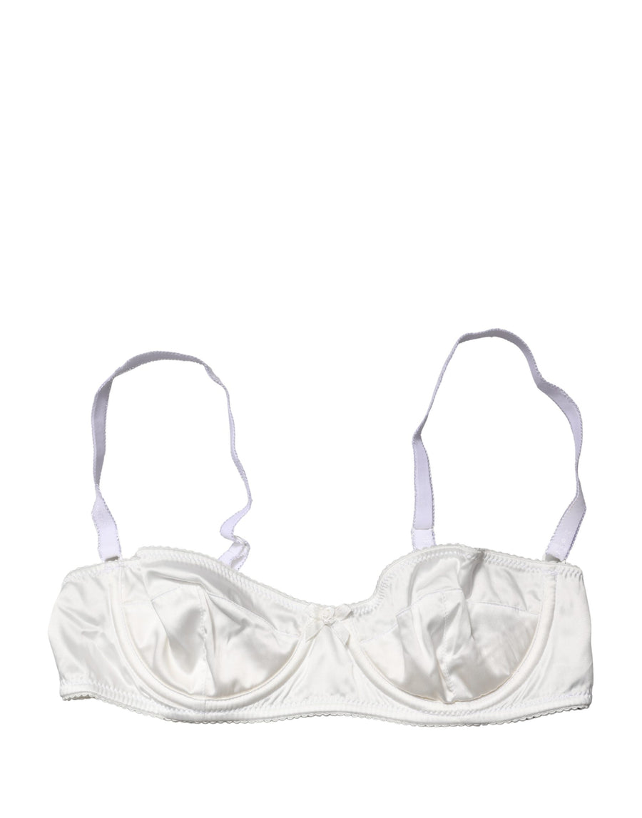 White Semi-Pad Underwire Balconette Bra Underwear
