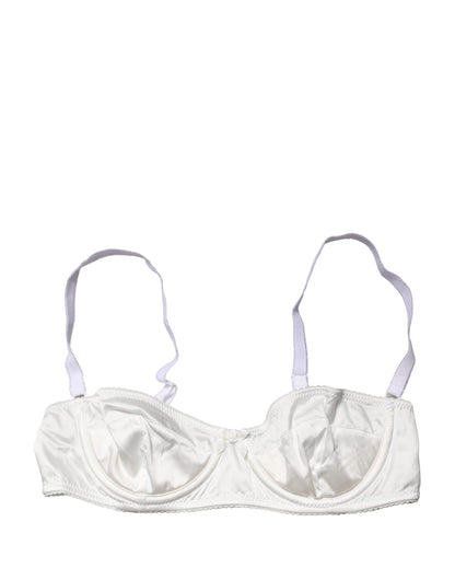 White Semi-Pad Underwire Balconette Bra Underwear