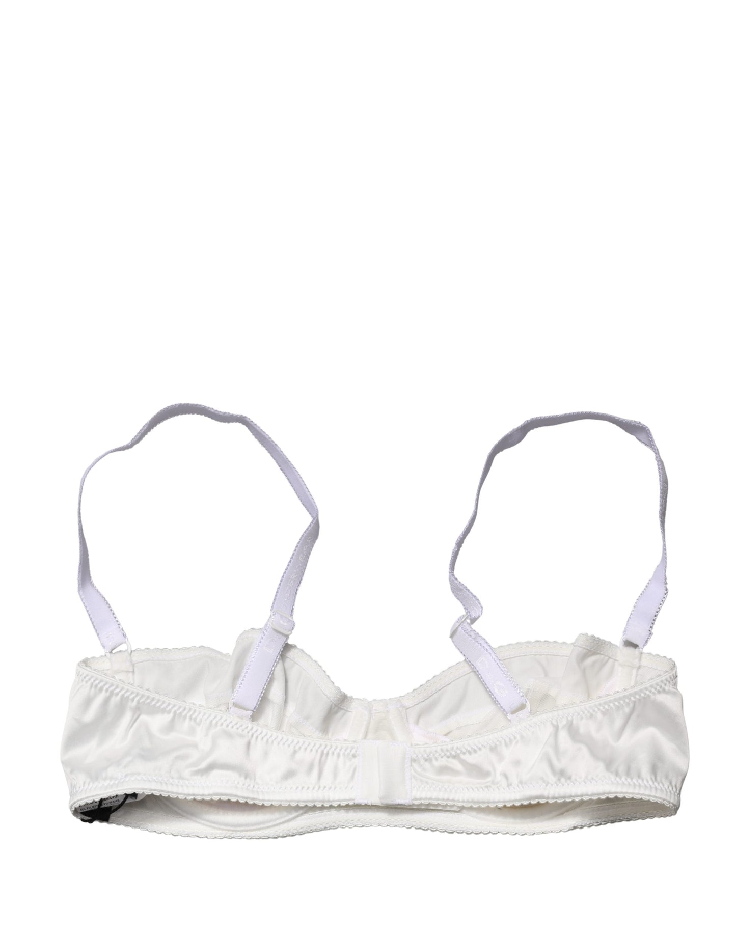 White Semi-Pad Underwire Balconette Bra Underwear