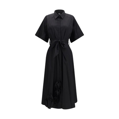 Black Cotton Casual Dress