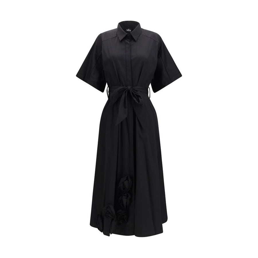 Black Cotton Casual Dress