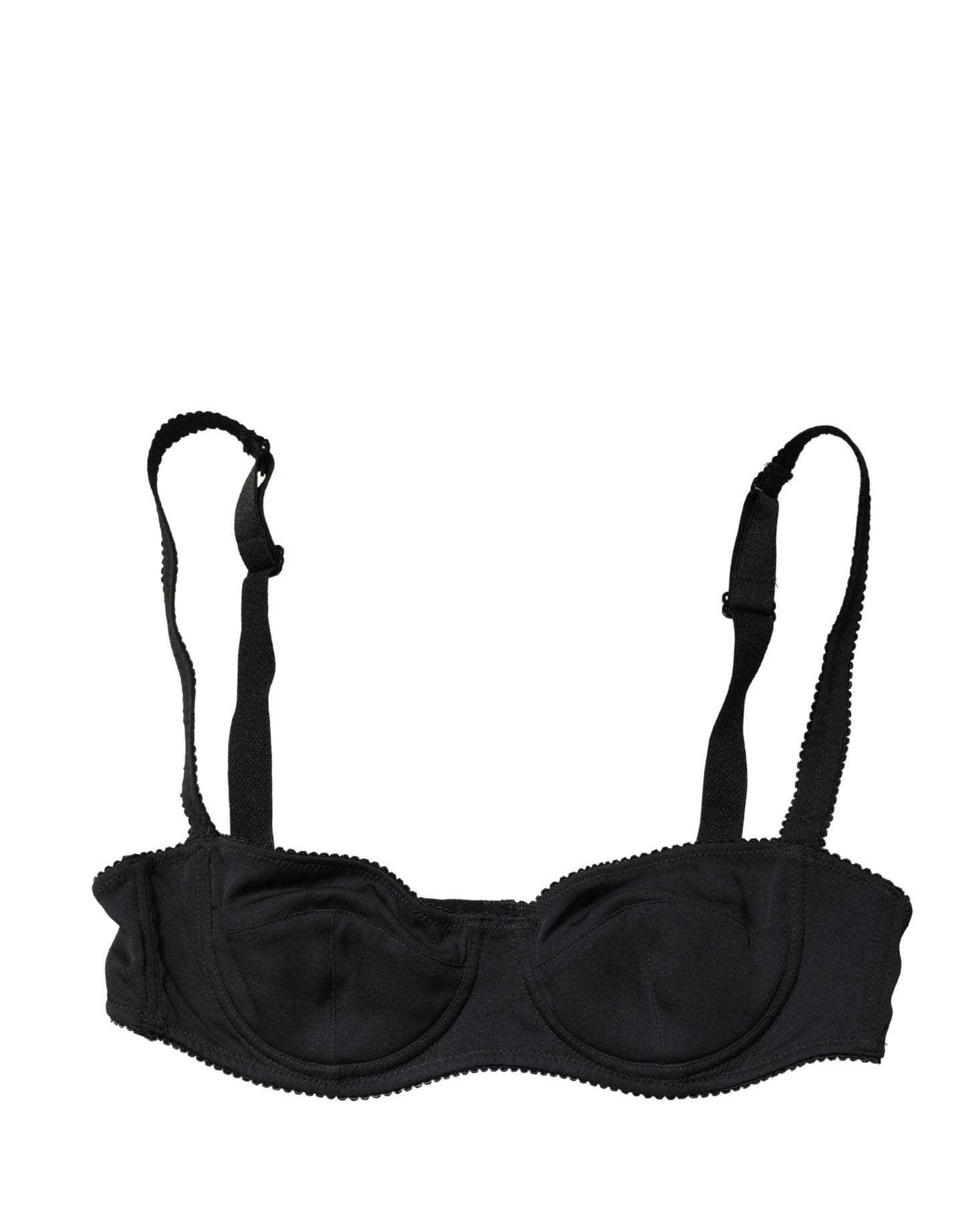 Black Semi-Pad Underwire Balconette Bra Underwear