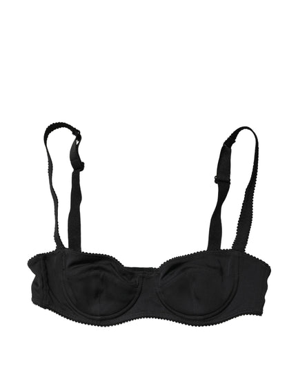 Black Semi-Pad Underwire Balconette Bra Underwear