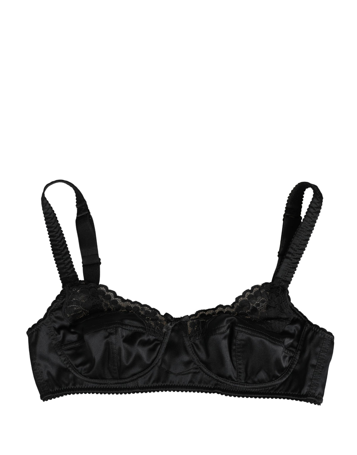 Black Semi-Pad Underwire Balconette Bra Underwear