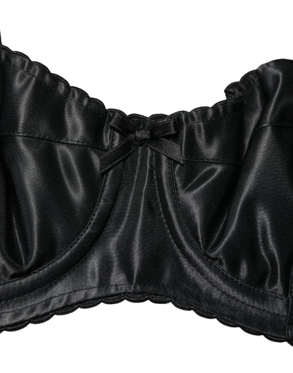 Black Semi-Pad Underwire Balconette Bra Underwear
