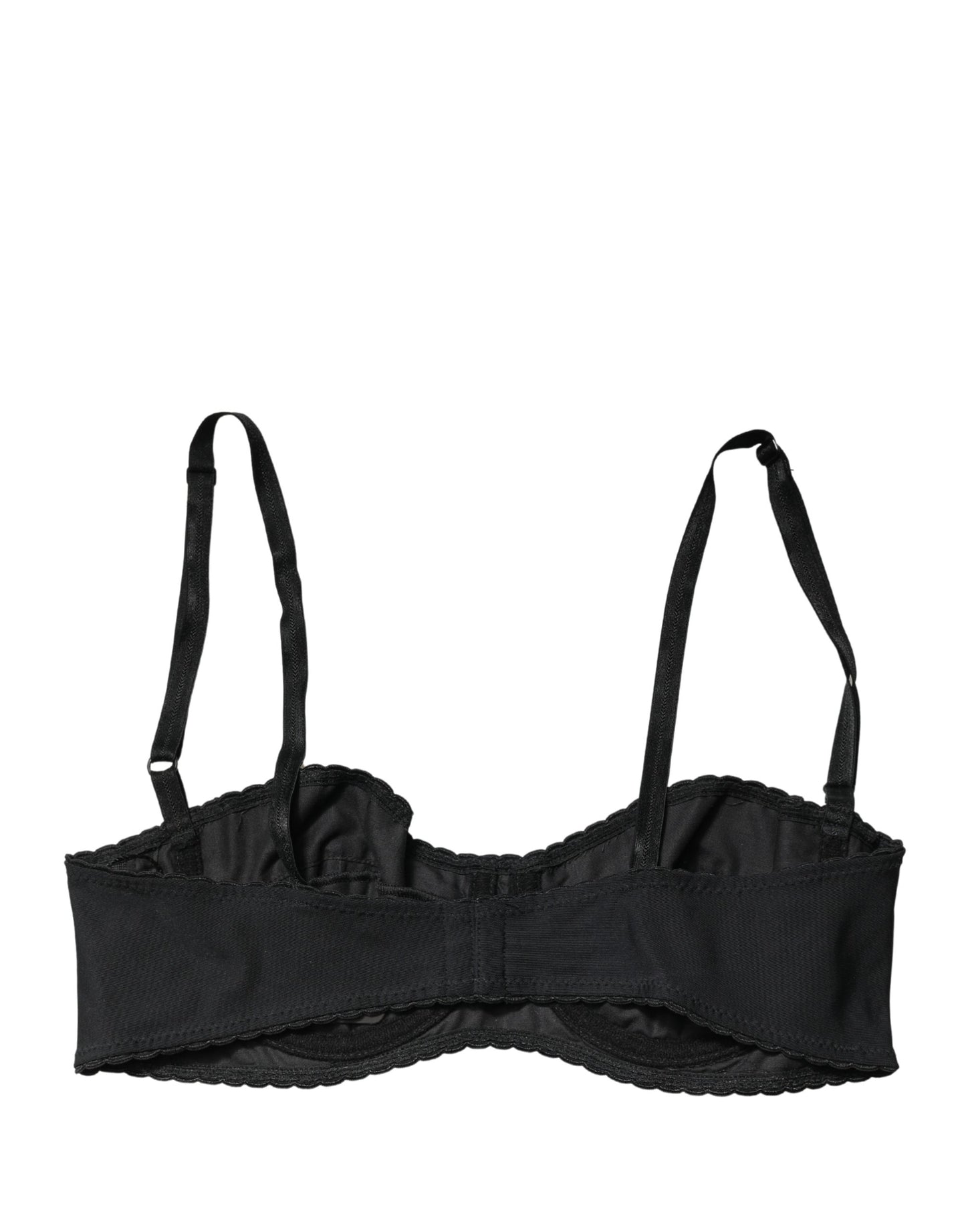 Black Semi-Pad Underwire Balconette Bra Underwear
