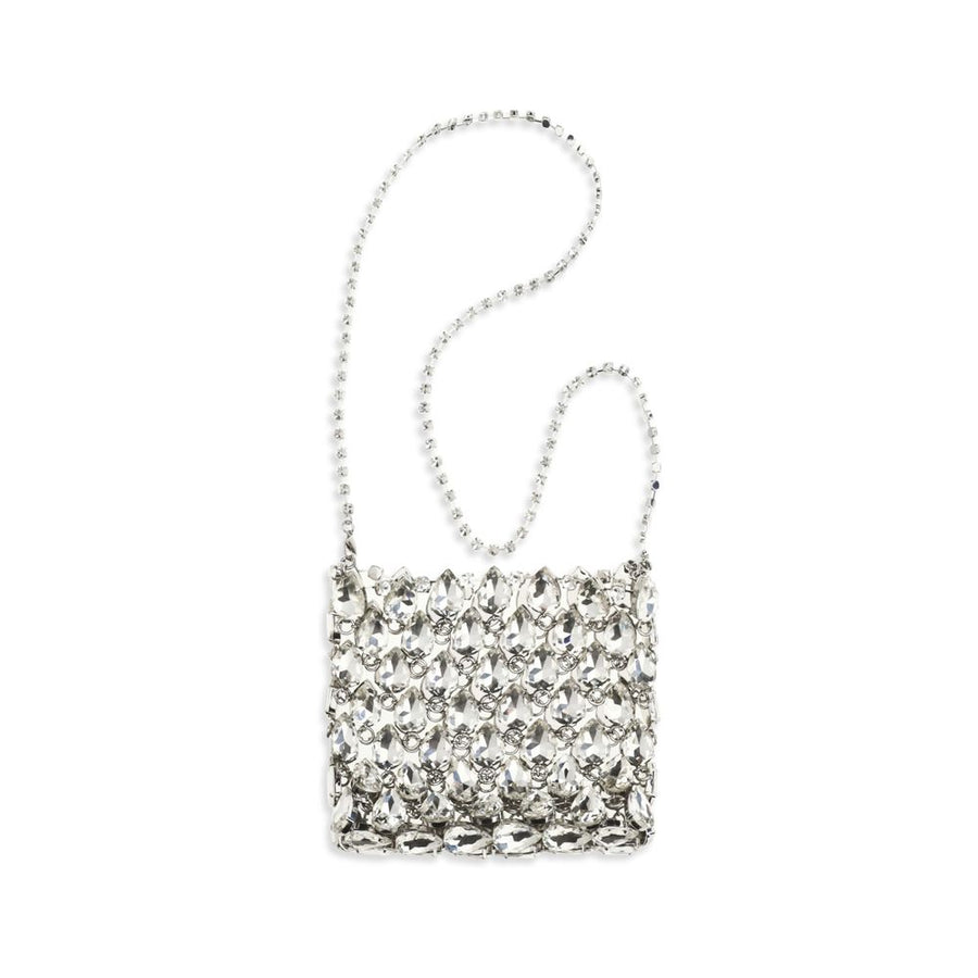 Silver Polyester Shoulder Bag