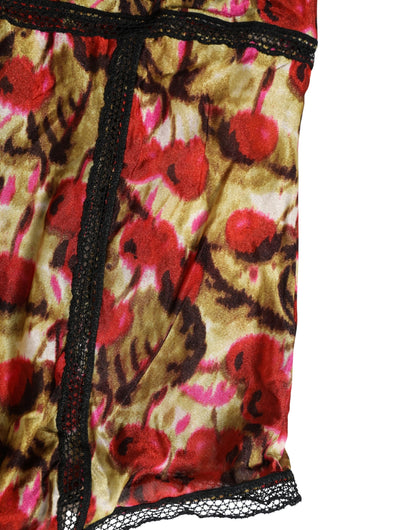 Multicolor CherryPrint Lace Bodysuit Underwear