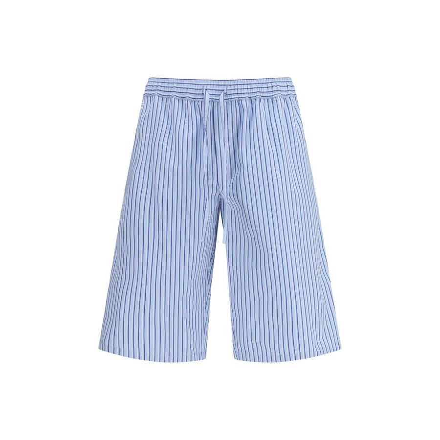 Blue Cotton Bermuda Shorts