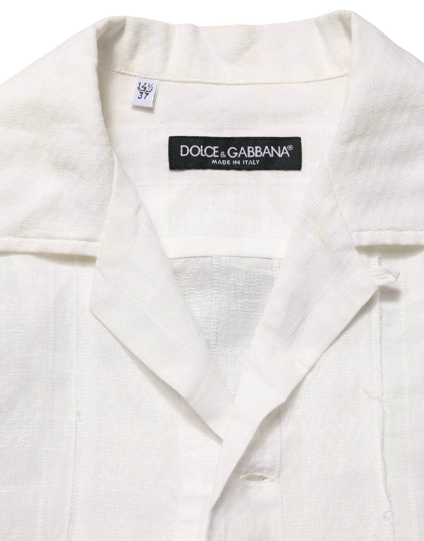 White Linen Short Sleeves Button Down Shirt