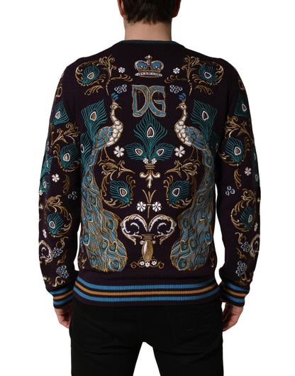 Bordeaux Cashmere Crown Embroidered Sweater