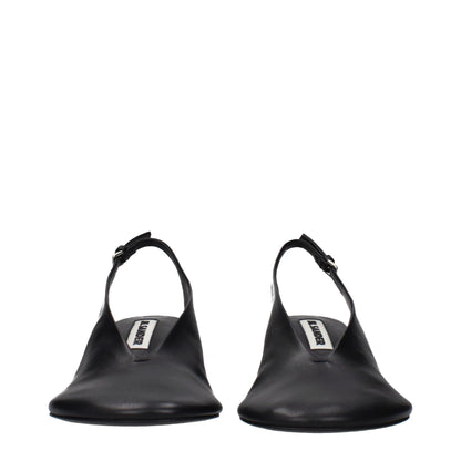 Black Leather High Heel Pumps
