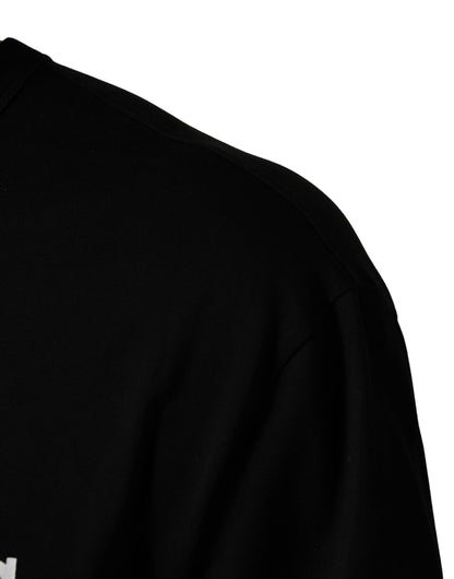 Black Camouflage Graphic Cotton Crewneck T-shirt