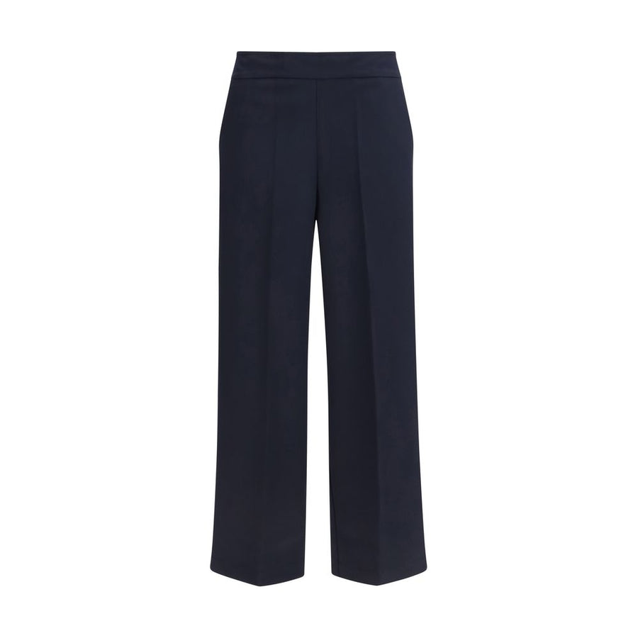 Blue Polyester Casual Pants