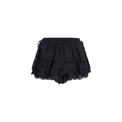 Black Cotton Bermuda Shorts