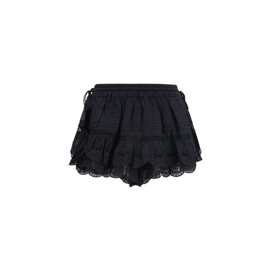 Black Cotton Bermuda Shorts